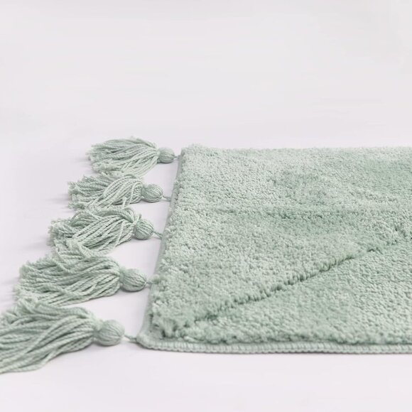 Boho Bath Mat Ming Green Bathroom Runner Decor 20x60 - Picture 3 of 8